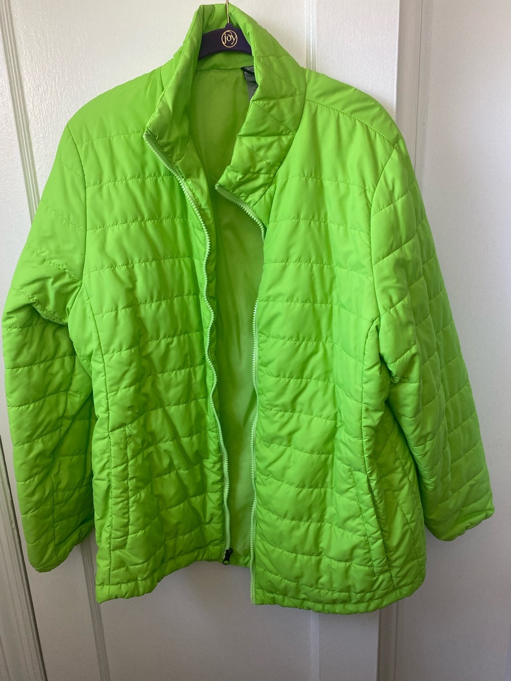 Women's Lightweight Quilted Jacket in Lime Green xl new